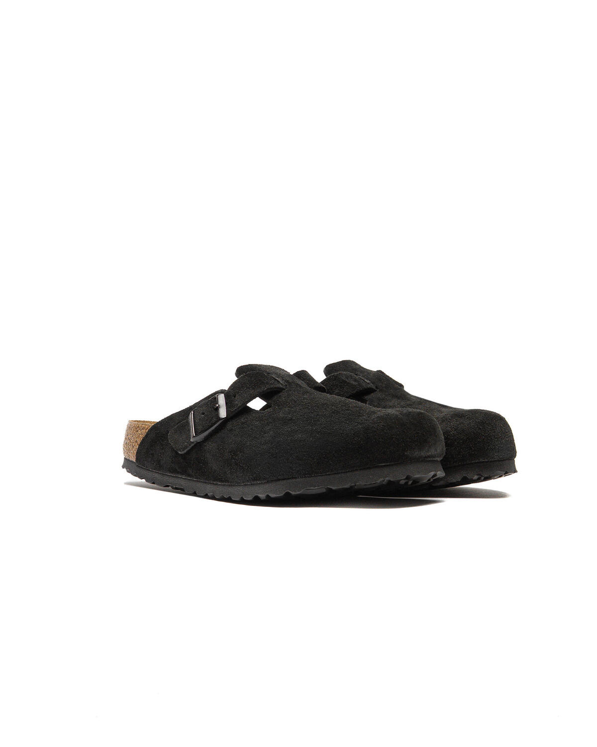 BIRKENSTOCK Boston スエード サボ ブラック 43 Birkenstock Boston Soft Footbed (Regular Fit / SFB) | 660471